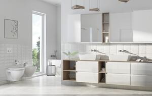 Cersanit Moduo, koupelnová skříňková souprava s umyvadlem na desku 80x45x95 cm, bílá lesklá-dub, S801-442