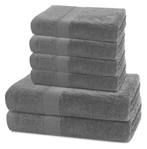 DecoKing Sada ručníků a osušek Marina charcoal, 4 ks 50 x 100 cm, 2 ks 70 x 140 cm