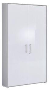 SKŘÍŇ NA ŠANONY, šedá, vysoce lesklá bílá, 84,4/185,6/33 cm MID.YOU - Online Only kancelářský nábytek, Online Only