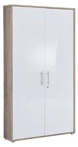 SKŘÍŇ NA ŠANONY, Sonoma dub, vysoce lesklá bílá, 84,4/185,6/33 cm MID.YOU - Online Only kancelářský nábytek, Online Only