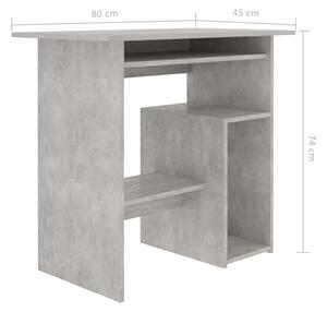 Psací stůl Eadlly - dřevotříska - betonově šedý | 80x45x74 cm