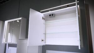 Kingsbath Livorno Structure White 70 zrcadlová skříňka do koupelny s LED osvětlením