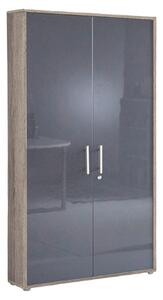 SKŘÍŇ NA ŠANONY, Sonoma dub, vysoce lesklá antracitová, 84,4/185,6/33 cm MID.YOU - Online Only kancelářský nábytek, Online Only