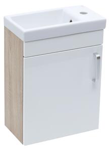 Koupelnová skříňka s umyvadlem Naturel Vario Dekor 40x50x22 cm bílá lesk VARIO240DBBL