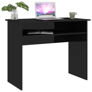 Psací stůl Pillbala - dřevotříska - černý s vysokým leskem | 90x50x74 cm