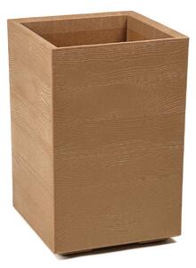 PLASTOVÝ KVĚTINÁČ NA KOLEČKÁCH BETONIQUE ECO 60X40X40 CM DŘEVĚNÝ DEKOR HNĚDÁ