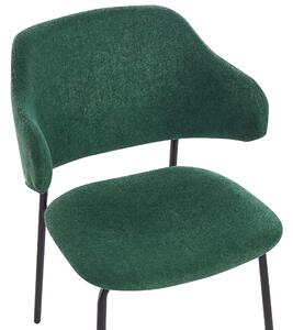 Sada 2 látkových jídelních židlí zelené KENAI