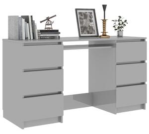 Psací stůl Wattleup - dřevotříska - šedý s vysokým leskem | 140x50x77 cm