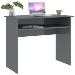 Psací stůl Whitby - dřevotříska - šedý s vysokým leskem | 90x50x74 cm