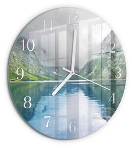 Skleněné hodiny na stěnu Horské jezero zsob-fi30-00082715