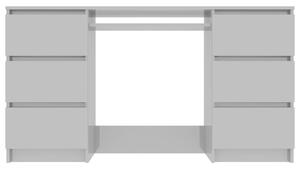Psací stůl Wattleup - dřevotříska - šedý s vysokým leskem | 140x50x77 cm