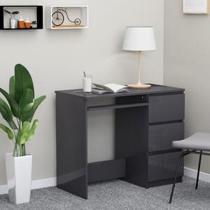 Psací stůl Cardup - dřevotříska - šedý s vysokým leskem | 90x45x76 cm