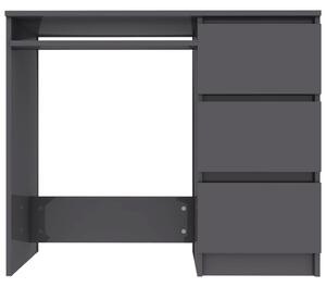 Psací stůl Cardup - dřevotříska - šedý s vysokým leskem | 90x45x76 cm