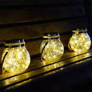 HJ Solární lampa ve sklenici do exteriéru 20LED LED barva: Teplá bílá/Warm white