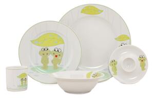 5dílný dětský porcelánový jídelní set Kütahya Porselen Frogs