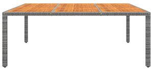 Zahradní stůl 200 x 150 x 75 cm akáciové dřevo a polyratan šedý