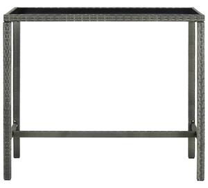 Zahradní barový stůl šedý 130 x 60 x 110 cm polyratan a sklo