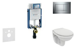 Geberit - Modul pro závěsné WC s tlačítkem Sigma30, lesklý chrom/chrom mat + Ideal Standard Quarzo - WC a sedátko