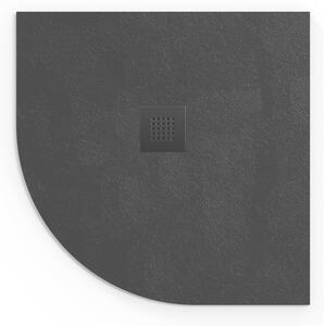 Sprchová vanička čtvrtkruhová SAT Alek 80x80 cm litý mramor černá WBPOL_00055