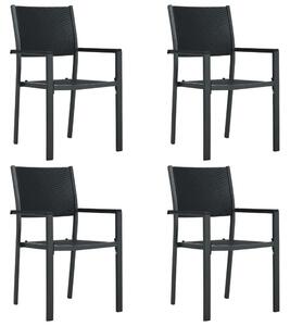 5dílný zahradní jídelní set černý