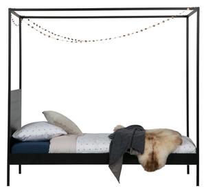 Hoorns Černá kovová dětská postel Philo 90 x 200 cm