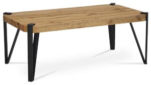 Konferenční stolek, 110x60x42 cm, deska MDF, dekor divoký dub, kov - černý mat - AHG-260 OAK