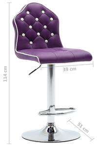 Barové stoličky Imper - 2 ks - umělá kůže | fialové