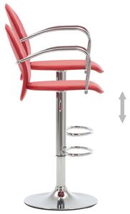Barové stoličky s područkami - umělá kůže - 2 ks | červené