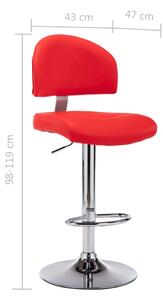 Barové stoličky Jumper - umělá kůže - 2 ks | červené