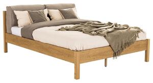 Dubová dvoulůžková postel Cioata Calvin 180 x 200 cm s opěrnými polštáři