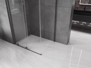 Mexen Velar, sprchový kout s posuvnými dveřmi 140(dveře) x 100(stěna) cm, 8mm čiré sklo, grafitová matná, 871-140-100-01-66