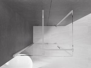 Mexen Velar, sprchový kout s posuvnými dveřmi 90(dveře) x 80(stěna) cm, 8mm čiré sklo, chromový profil, 871-090-080-01-01