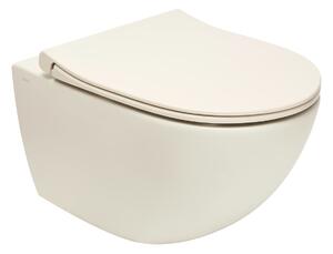 WC závěsné Vitra Sento SmoothFlush taupe mat včetně sedátka, zadní odpad 7848-020-6147