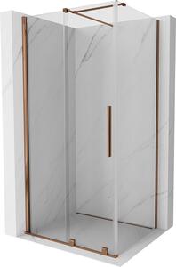 Mexen Velar, sprchový kout s posuvnými dveřmi 120(dveře) x 75(stěna) cm, 8mm čiré sklo, růžové zlato, 871-120-075-01-60