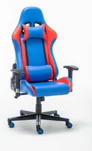 Kancelářská židle VIKTORKA modrá s červenými pruhy