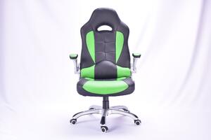 Kancelářská židle Viper čierna so zelenými pruhmi