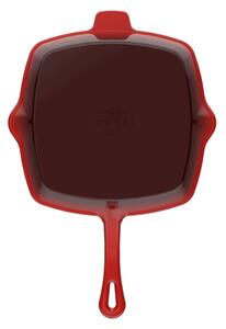 ERNESTO® Litinová grilovací pánev, 24,5 x 24,5 cm (červená) (100352880004)