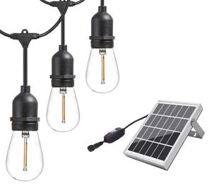 LEDSolar 10 solární řetěz s žárovkami, 10x E27 LED žárovky, iPRO, 6W, teplá barva