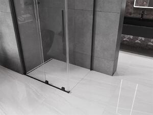 Mexen Velar, sprchový kout s posuvnými dveřmi 100(dveře) x 90(stěna) cm, 8mm čiré sklo, černá matná, 871-100-090-01-70