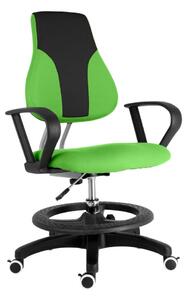 Dětská rostoucí židle s podnoží BAMBINO – látka, černo-zelená