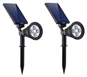 LEDSolar 4 solární venkovní světlo svítidlo do země 2 ks, 4 LED, bezdrátové, iPRO, 1W, studená barva