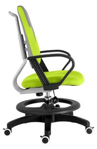 Dětská rostoucí židle s podnoží BAMBINO – látka, šedo-žlutozelená