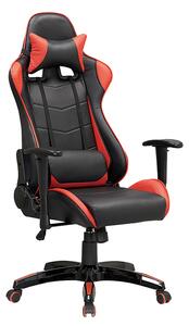 Kancelářská židle PREDATOR černá s červenými pruhy