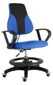 Dětská rostoucí židle s podnoží BAMBINO – látka, černo-modrá
