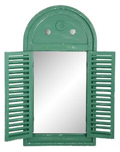 Esschert Design - zrcadlo francouzské okno, dřevěné zelené