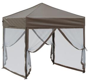 Skládací party stan s bočními stěnami taupe 2 x 2 m