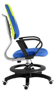 Dětská rostoucí židle s podnoží BAMBINO – látka, modro-žlutozelená