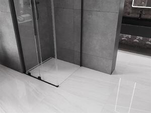 Mexen Velar, sprchový kout s posuvnými dveřmi 110(dveře) x 110(stěna) cm, 8mm čiré sklo, černá matná, 871-110-110-01-70