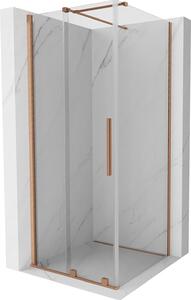 Mexen Velar, sprchový kout s posuvnými dveřmi 100(dveře) x 100(stěna) cm, 8mm čiré sklo, měděná matná, 871-100-100-01-65