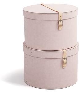 Světle růžové kartonové úložné boxy v sadě 2 ks s víkem/dekorativní ø 37,5x25 cm Rut Restore Paper Laminate – Bigso